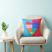Coussin Romantic Love Twin Rainbow Hearts (Chaise)