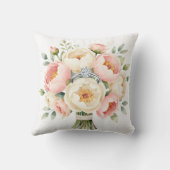 Coussin Romantic Peony Bouquet with Diamond Ring (Verso)