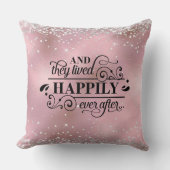 Coussin Romantic Pink Glitter Wedding Love Quote (Recto)