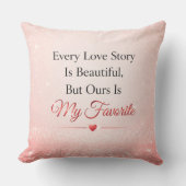 Coussin Romantic Pink Glittered Wedding Quote  (Recto)