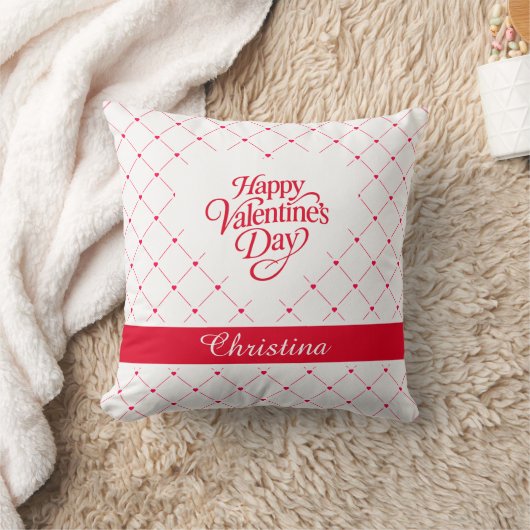 Coussin Romantic Red Hearts Personalized Valentine (Couverture)