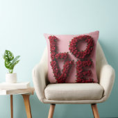 Coussin Romantic Red Rose 'LOVE' Floral Pillow (Chaise)
