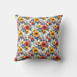 Coussin Romantique coloré Vintage Chic motif floral