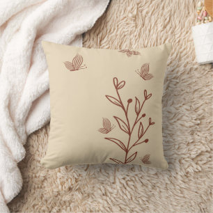 Coussin Romantique élégant floral terracotta