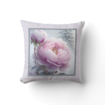 Coussin - romantique florale, fleur de pivoine, pa