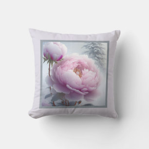 Coussin - romantique florale, fleur de pivoine, pa