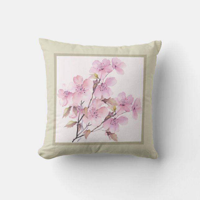 Coussin - romantique florale, fleur, fleurs de she (Recto)