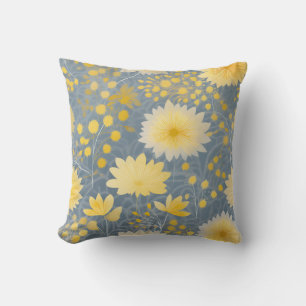 Coussin Romantique Jaune Chrysanthème Pétales