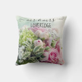 Coussin Romantique M. & Mme Pink Rose Rose Rose Floral Mar (Verso)