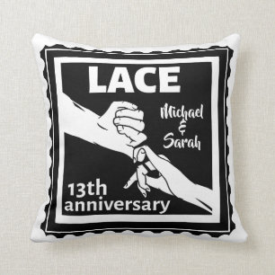 Coussin Romantique main main 13e anniversaire de mariage
