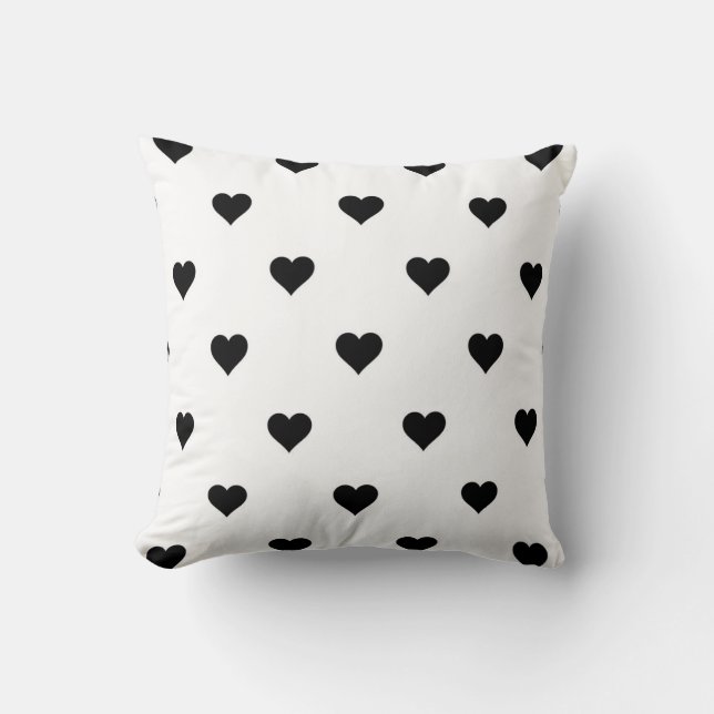 Coussin romantique noir et blanc pour couples (Recto)
