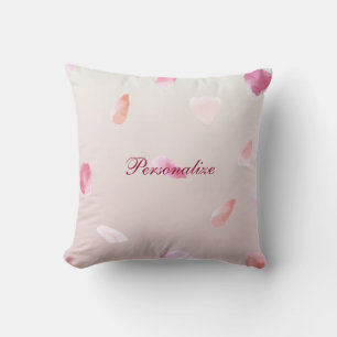 Coussin Romantique rose pâle Rose pétal floral