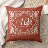 Coussin Romantique Shabby Chic Rouge Rouille 40e Anniversa (Couverture)