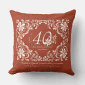 Coussin Romantique Shabby Chic Rouge Rouille 40e Anniversa (Recto)