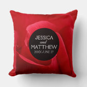 Coussin Romantique Stylish Rose rouge Mariage Floral (Recto)