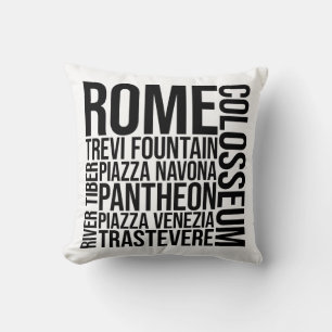 Coussin Rome, Italie Typographie - Europe Word Art