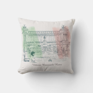 Coussin Rome Italie Victor Emmanuel Pen et dessin d'encre