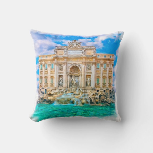 Coussin Rome - La Dolce Vita - fontaine de TREVI (Recto)