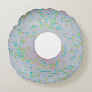 Coussin rond à beignets glacé blanc
