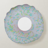 Coussin rond à beignets glacé blanc (Dos)