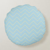 Coussin rond à chevron jaune doux sur fond bleu (Dos)