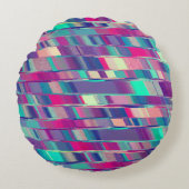 Coussin rond à rayures de couleur (Devant)