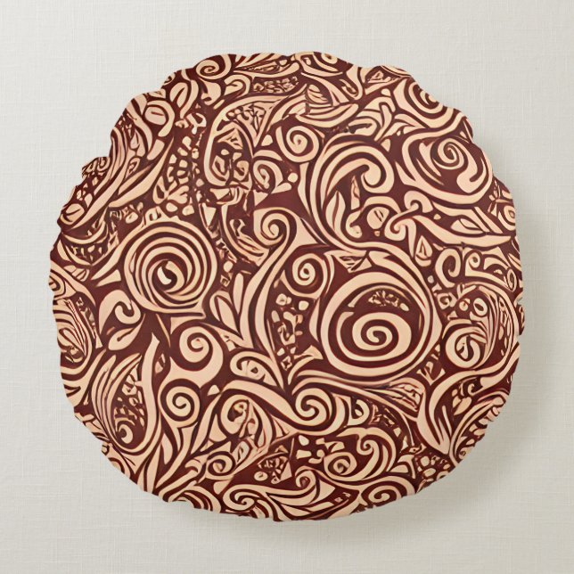 Coussin rond à spirale de cacao (Devant)