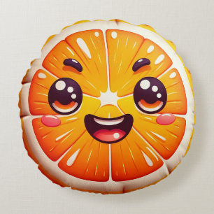 Coussin rond à tranche orange - Whimsical