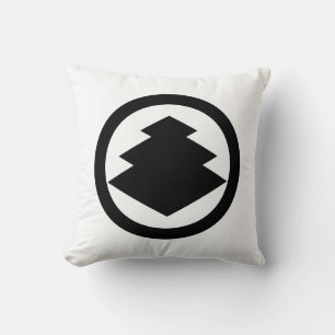 Coussin rond à trois niveaux de losanges