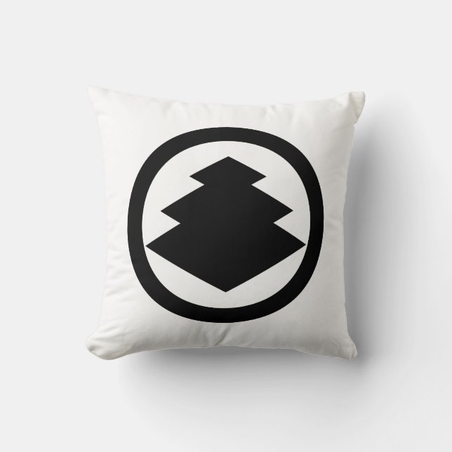 Coussin rond à trois niveaux de losanges (Recto)