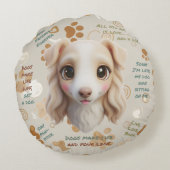 Coussin Rond Adorable Visage de Borzoi (Dos)