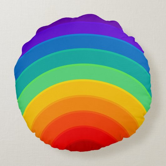 Coussin rond arc-en-ciel (Dos)