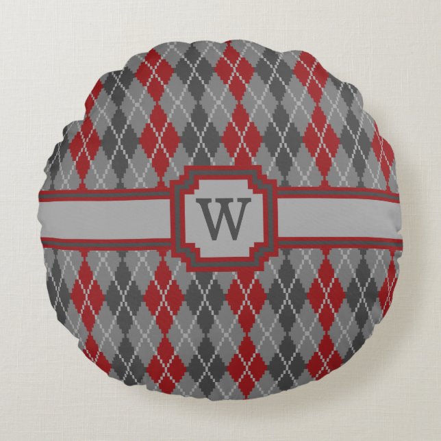 Coussin rond argyle Ashes and Embers (Devant)