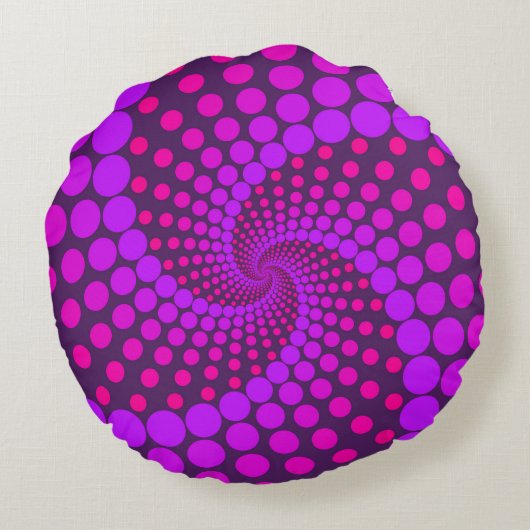 Coussin rond avec Belle conception Whimsical (Dos)