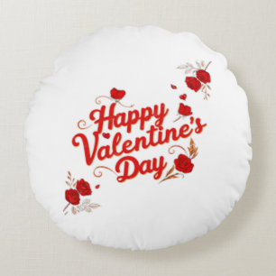 Coussin rond avec lave-aquarelle et linge blanc