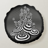 Coussin rond b/w Magic Champhroom coton (Dos)