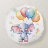 Coussin Rond Bébé Éléphant Mignon : Confort et Dou (Dos)