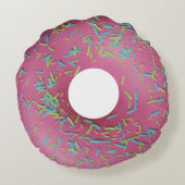 Coussin rond beignon rose (Dos)