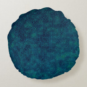 Coussin rond bleu