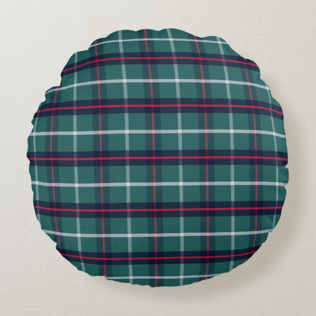 Coussin rond bleu bleu rétro (Devant)