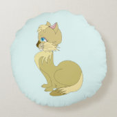 Coussin rond Blie Eyed Chat - Couleurs personnalis (Dos)