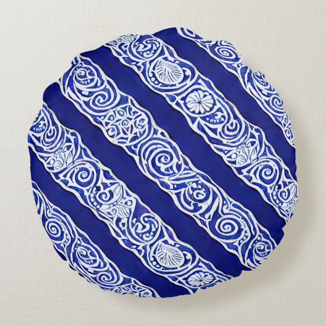 Coussin rond Blue Elegance (Dos)