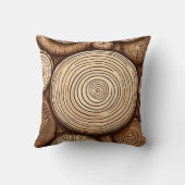 Coussin Rond Bois Arbres Rondins Bois Bois Forêt (Verso)