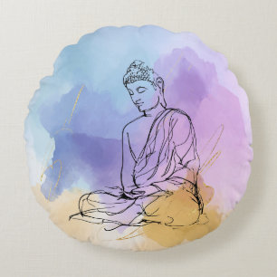 Coussin rond Bouddha   Méditation zen