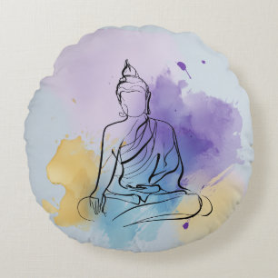 Coussin rond Bouddha Zen pacifique