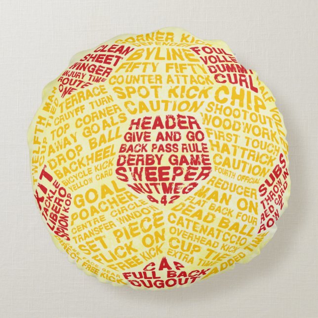Coussin rond Calligramme de la typographie du ball (Dos)