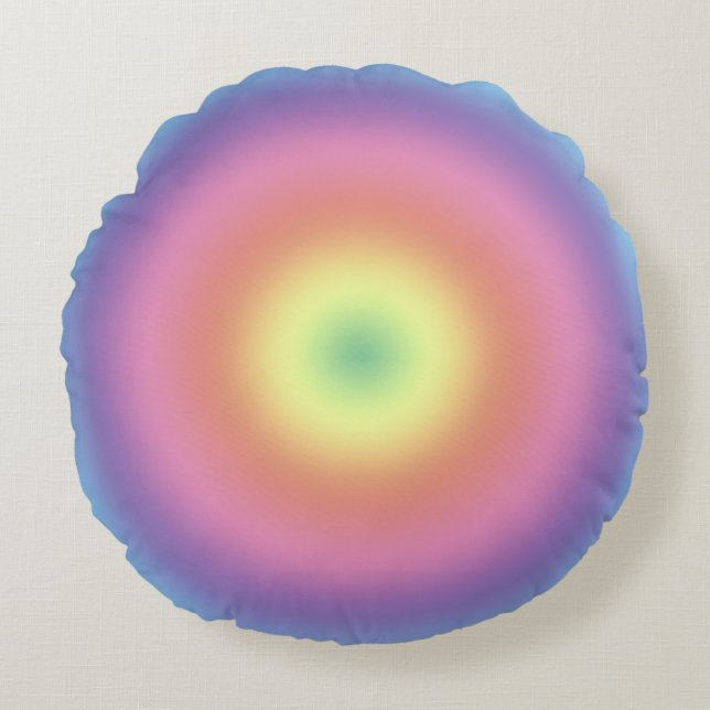 Coussin rond - Cercle arc-en-ciel (Devant)