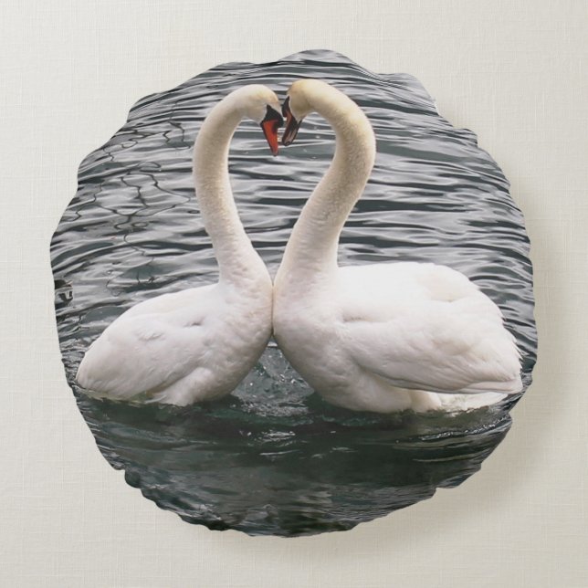 Coussin rond Coeur rose (Dos)