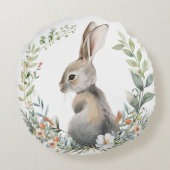 Coussin rond - conception lapin lapin lapin lapin (Dos)