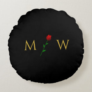 Coussin rond confortable Customisé avec Initiales